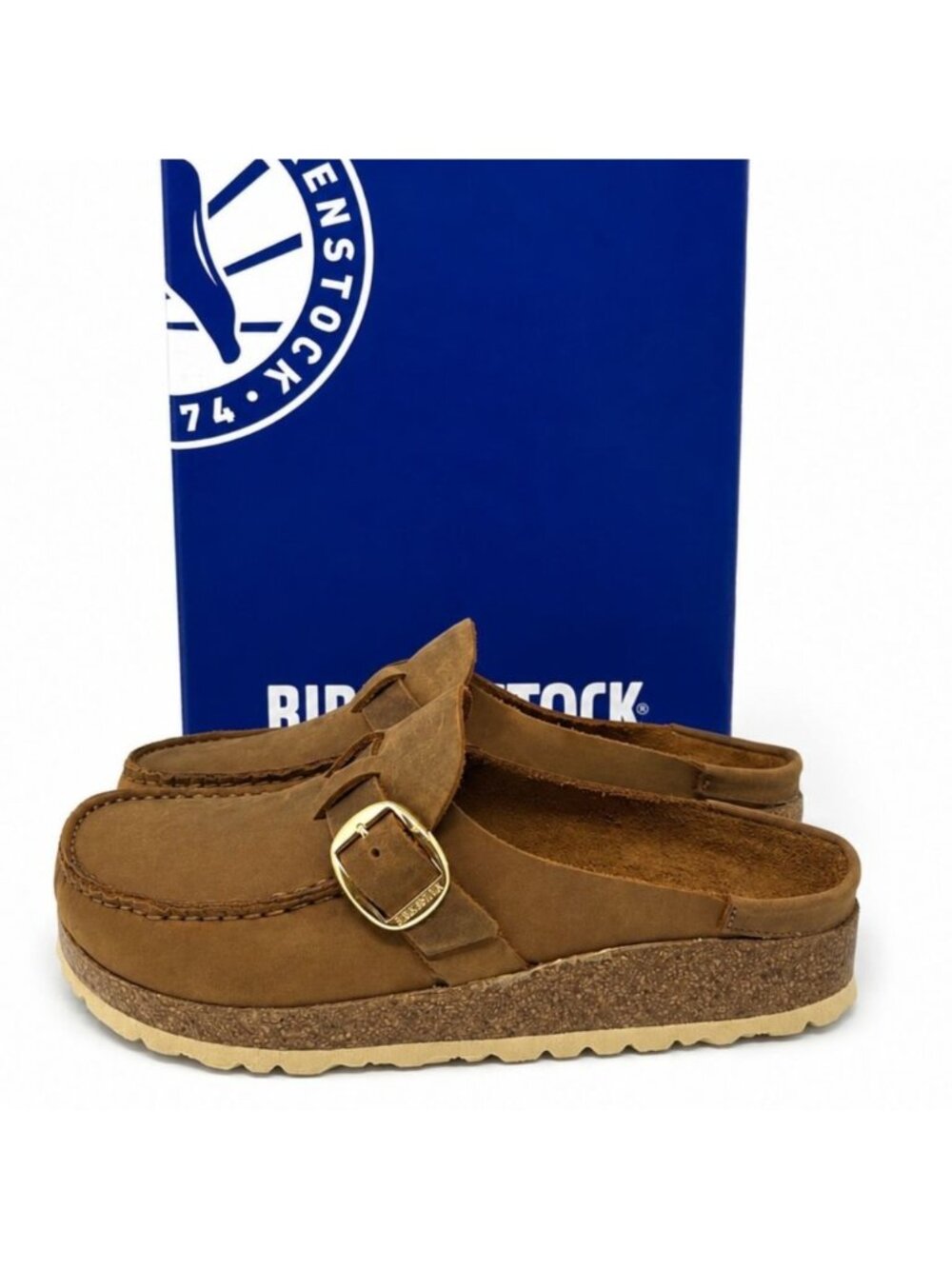 Birkenstock Buckley Cognac Oiled Leather Clogs Slip-on Mules Women 6-6.5 EU 37